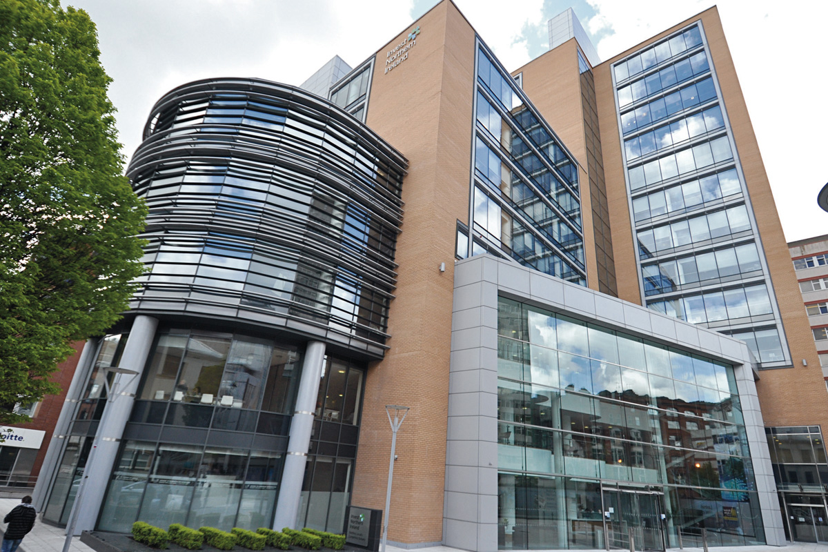 Invest NI Headquarters, Bedford Square, with its curved glazed facade